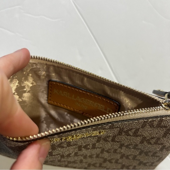 Karl Lagerfeld Wristlet Brown Tan Faux Leather - Picture 5 of 6